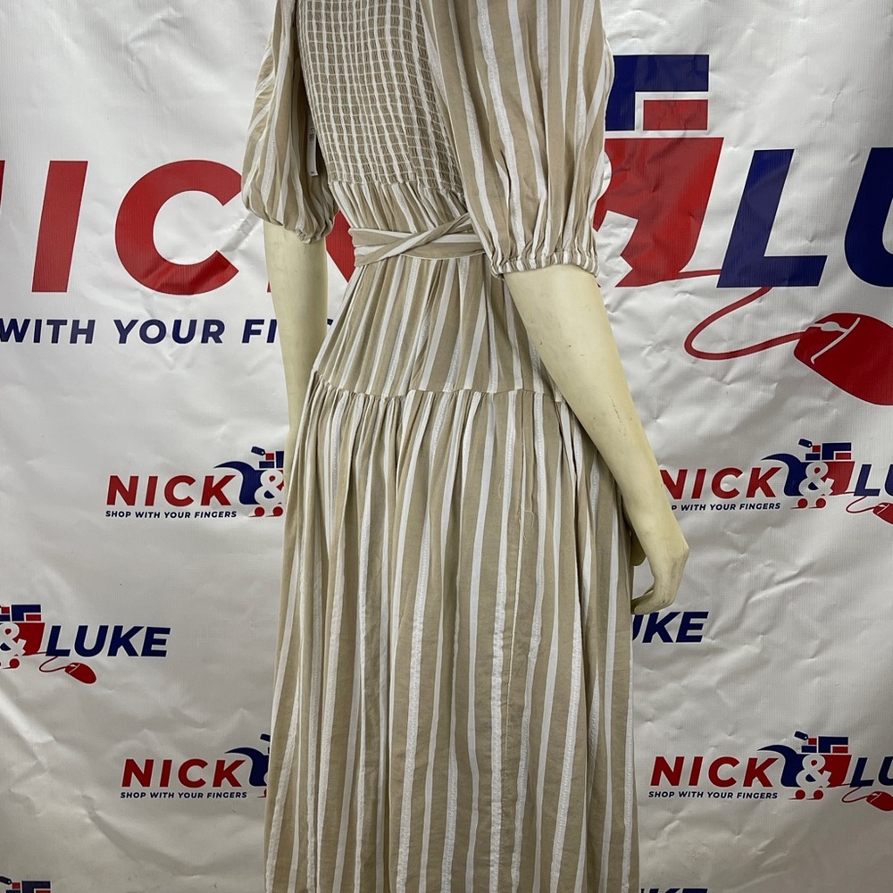 Waist defined stripe tie belt midi wrap dress by Old Navy. - Picture 3 of 12